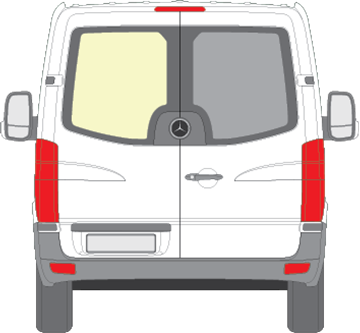 Afbeelding van Achterruit links Mercedes Sprinter helder/onverwarmd