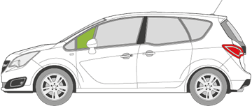 Afbeelding van Zijruit links Opel Meriva