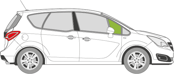 Afbeelding van Zijruit rechts Opel Meriva