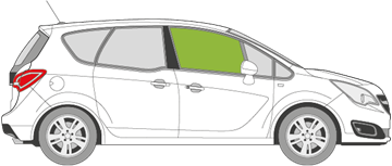 Afbeelding van Zijruit rechts Opel Meriva