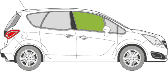 Afbeelding van Zijruit rechts Opel Meriva