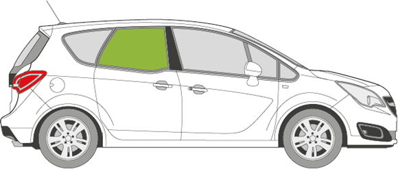 Afbeelding van Zijruit rechts Opel Meriva