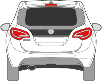 Afbeelding van Achterruit Opel Meriva (DONKERE RUIT)