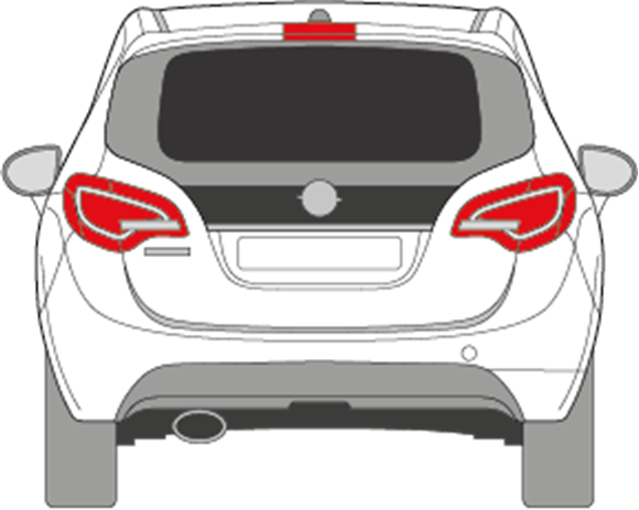 Afbeelding van Achterruit Opel Meriva (DONKERE RUIT)