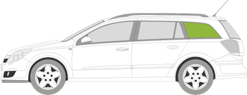 Afbeelding van Zijruit links Opel Astra break (MET CHROOM LIJST)