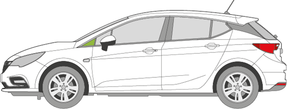 Afbeelding van Zijruit links Opel Astra break
