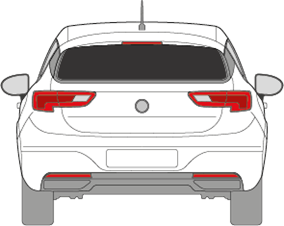 Afbeelding van Achterruit Opel Astra 5-deurs (DONKERE RUIT)