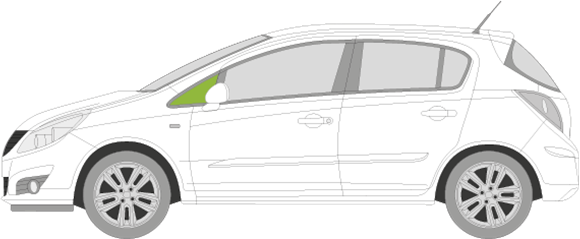 Afbeelding van Zijruit links Opel Corsa 5 deurs
