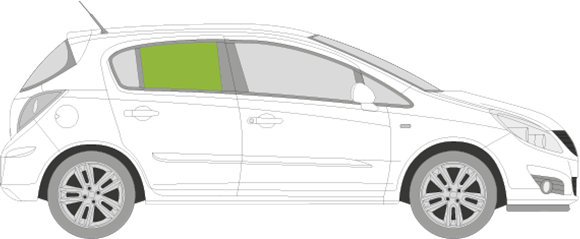 Afbeelding van Zijruit rechts Opel Corsa 5 deurs