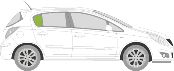 Afbeelding van Zijruit rechts Opel Corsa 5 deurs