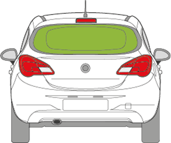 Afbeelding van Achterruit Opel Corsa 5 deurs