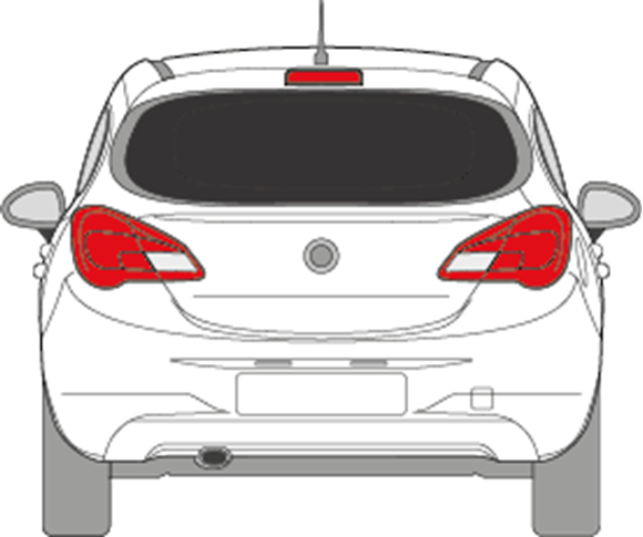 Afbeelding van Achterruit Opel Corsa 5 deurs (DONKERE RUIT)