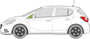 Afbeelding van Zijruit links Opel Corsa 5 deurs