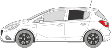 Afbeelding van Zijruit links Opel Corsa 5 deurs (DONKERE RUIT)