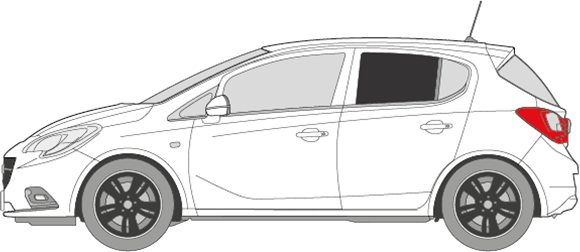 Afbeelding van Zijruit links Opel Corsa 5 deurs (DONKERE RUIT)