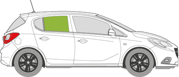 Afbeelding van Zijruit rechts Opel Corsa 5 deurs