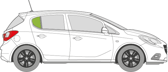 Afbeelding van Zijruit rechts Opel Corsa 5 deurs