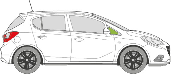 Afbeelding van Zijruit rechts Opel Corsa 5 deurs