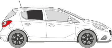 Afbeelding van Zijruit rechts Opel Corsa 5 deurs (DONKERE RUIT)