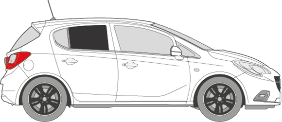 Afbeelding van Zijruit rechts Opel Corsa 5 deurs (DONKERE RUIT)