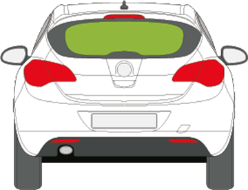 Afbeelding van Achterruit Opel Astra 5 deurs