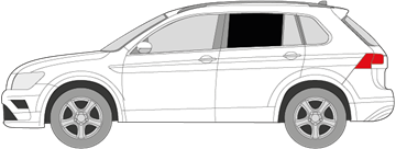 Afbeelding van Zijruit links Volkswagen Tiguan (DONKERE RUIT)