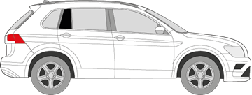 Afbeelding van Zijruit rechts Volkswagen Tiguan (DONKERE RUIT)