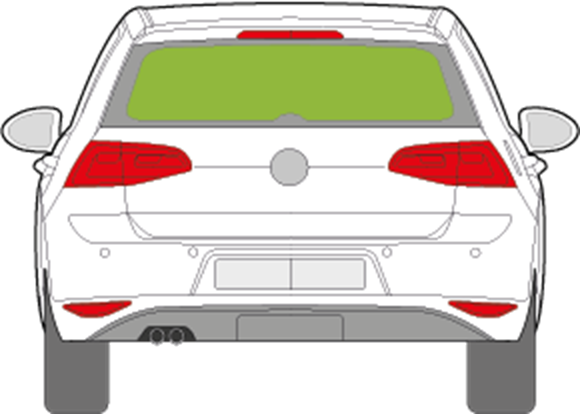 Afbeelding van Achterruit VW Golf 5-deurs AM/FM radio