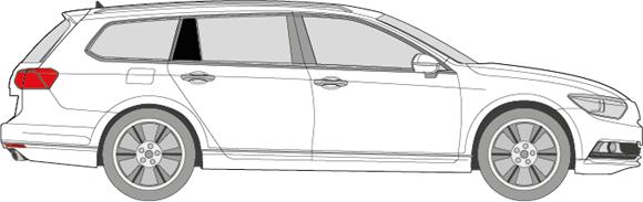 Afbeelding van Zijruit rechts Volkswagen Passat break (DONKERE RUIT)