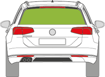 Afbeelding van Achterruit Volkswagen Passat break zonder zijspoilers