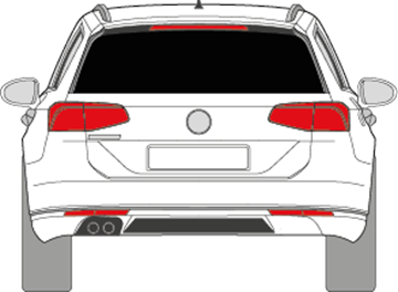 Afbeelding van Achterruit Volkswagen Passat break (DONKERE RUIT zonder zijspoilers)