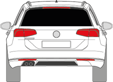 Afbeelding van Achterruit Volkswagen Passat break (DONKERE RUIT met zijspoilers)