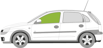 Afbeelding van Zijruit links Opel Corsa 5 deurs 