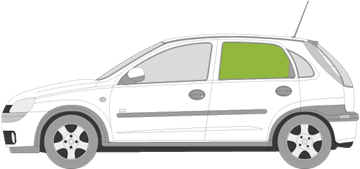 Afbeelding van Zijruit links Opel Corsa 5 deurs 