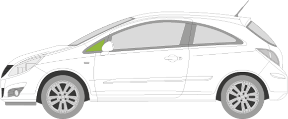 Afbeelding van Zijruit links Opel Corsa 3 deurs