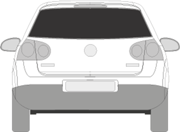 Afbeelding van Achterruit Volkswagen Golf 5-deurs (DONKERE RUIT) 