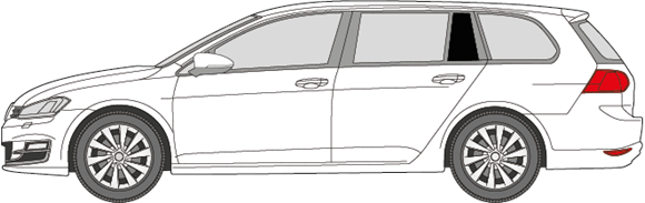 Afbeelding van Zijruit links VW Golf Variant (DONKERE RUIT) 