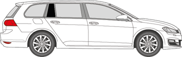 Afbeelding van Zijruit rechts VW Golf Variant (DONKERE RUIT)