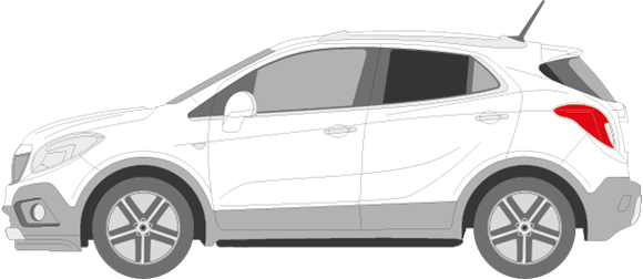 Afbeelding van Zijruit links Opel Mokka (DONKERE RUIT)