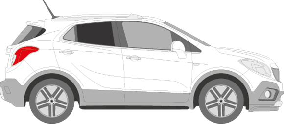 Afbeelding van Zijruit rechts Opel Mokka (DONKERE RUIT)