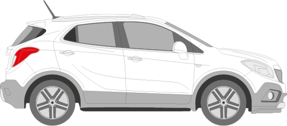 Afbeelding van Zijruit rechts Opel Mokka (DONKERE RUIT)