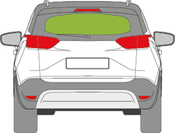 Afbeelding van Achterruit Opel Crossland X (zonder gat ruitenwisser)