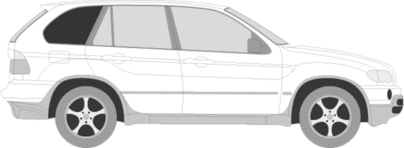 Afbeelding van Zijruit rechts BMW X5 (DONKERE RUIT)