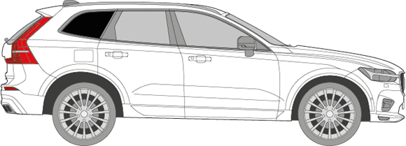 Afbeelding van Zijruit rechts Volvo XC60 (DONKERE RUIT)