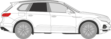 Afbeelding van Zijruit rechts Volkswagen Touareg (DONKERE RUIT)