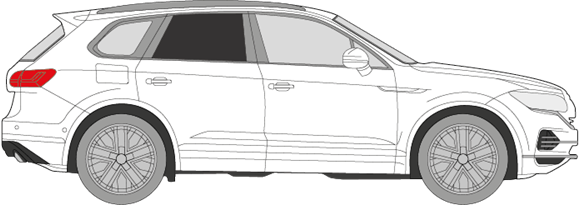Afbeelding van Zijruit rechts Volkswagen Touareg (DONKERE RUIT)