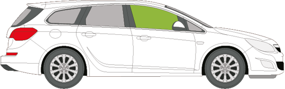 Afbeelding van Zijruit rechts Opel Astra break