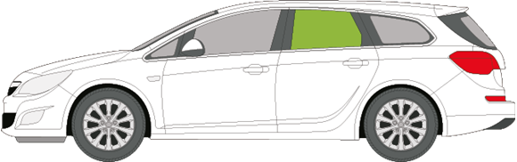 Afbeelding van Zijruit links Opel Astra break