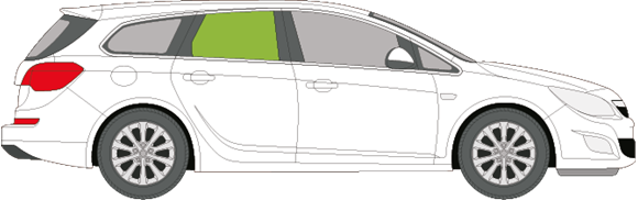 Afbeelding van Zijruit rechts Opel Astra break