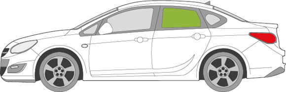 Afbeelding van Zijruit links Opel Astra sedan